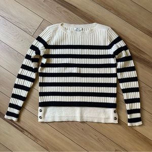 Madewell Merino Wool Striped Navy White Sweater